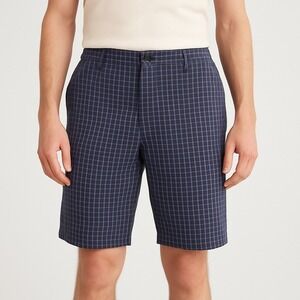 Phillipe Duxon Plaid Shorts‎ Casual Navy Summer Mens Size 34 Made in France